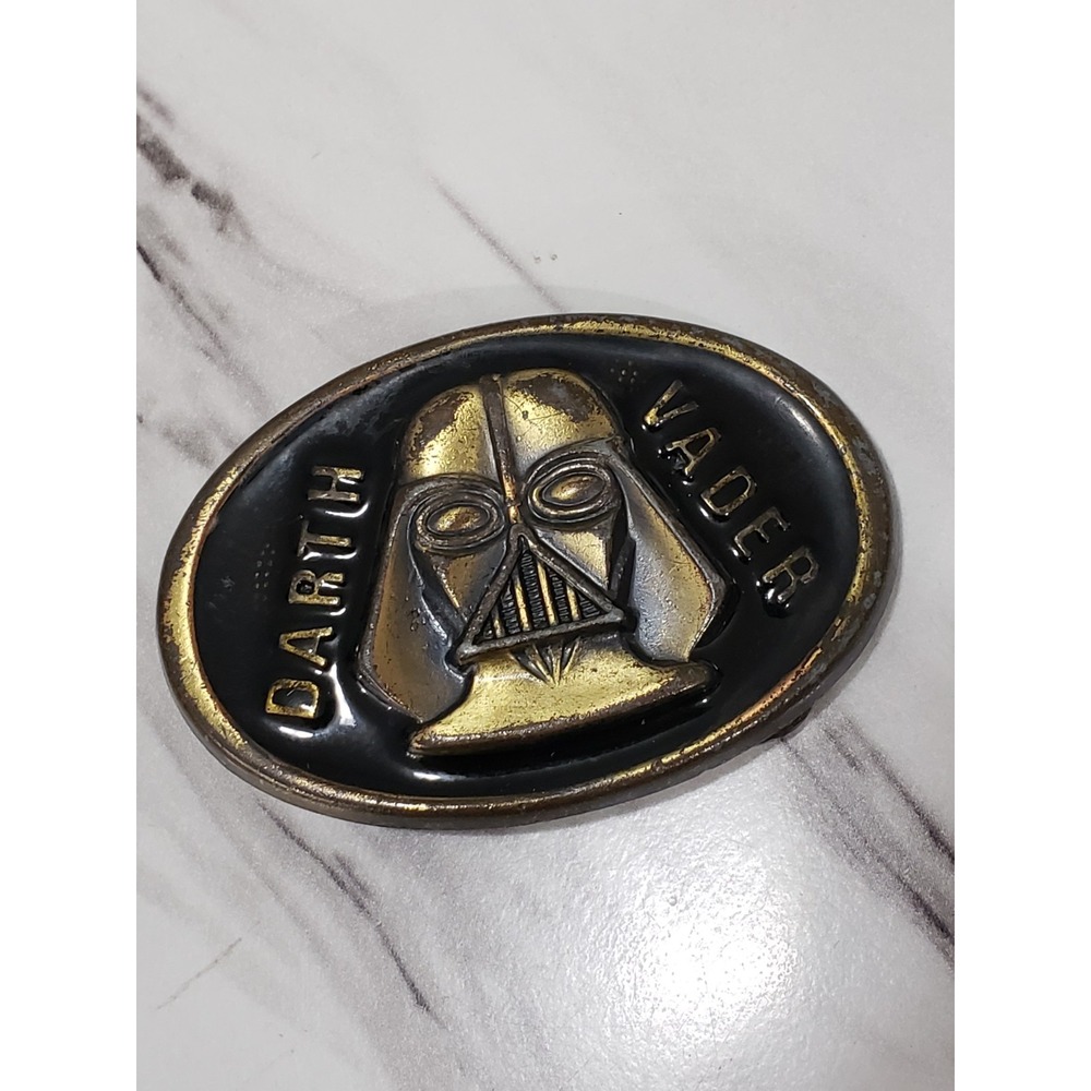 Vintage Darth Vader Lee Jeans Small Belt Buckle 1980 Star Wars Solid Brass